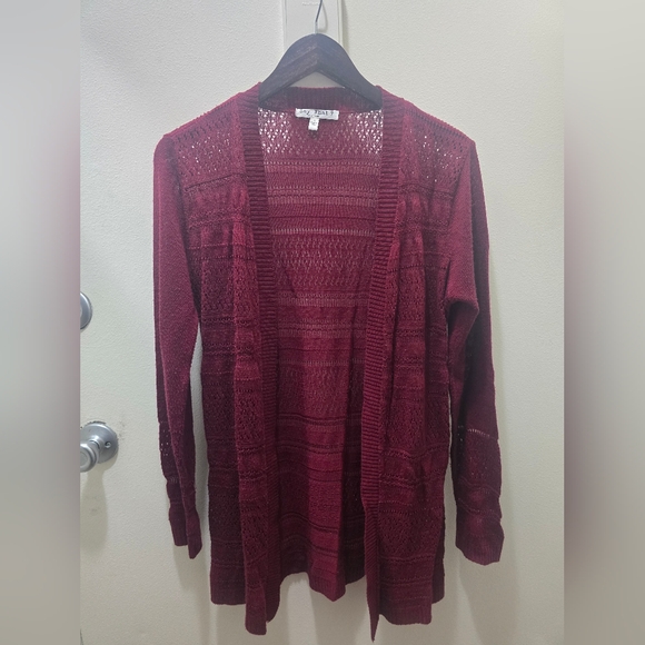 Say What? Sweaters - Say What? Burgundy Knit Cardigan